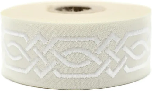 Miniatura 13 de Carrete de 10.9 yardas 0.79 pulgadas de ancho azul celta Claddagh bordado Jacquard Ribbon 20272