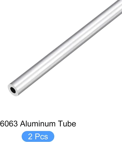 Miniatura 5 de METALLIXITY Tubo de aluminio 6063 (0.236 in de diámetro exterior x 0.118 in de diámetro interior x 11.811 in de largo), 2 piezas, tubo redondo