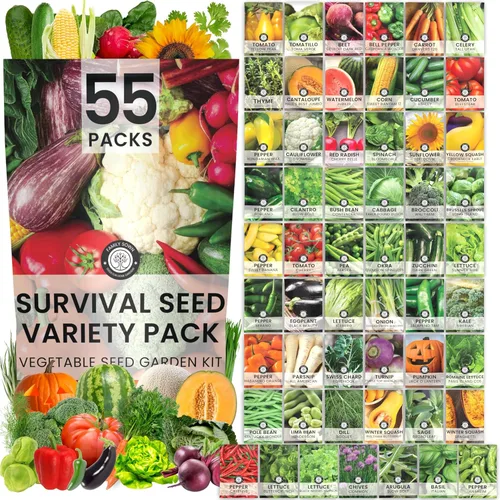 Miniatura 9 de 20 paquetes de semillas de verduras Paquete variado de supervivencia Temporada 2026 Verduras, hierbas y frutas empaquetadas individualmente
