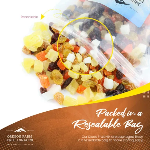 Miniatura 5 de Oregon Farm Fresh Snacks Mezcla de frutas secas – Mezcla de aperitivos con arándanos secos, coco, mango y pasas – Snacks saludables para adultos