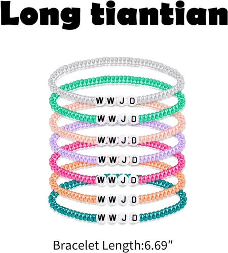 Miniatura 49 de Long tiantian WWJD - Pulsera con texto en inglés «What Would Jesus Do», pulseras WWJD para mujeres, pulseras W.W.J.D para hombres, joyería
