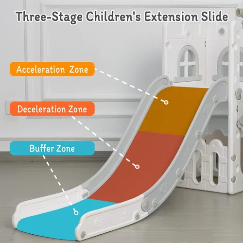 Miniatura 5 de LulliSpace Tobogán 6 en 1 para Niños Pequeños, Escalador Deslizante para Niños para Patio de Juegos Interior y Exterior con Aro de Baloncesto