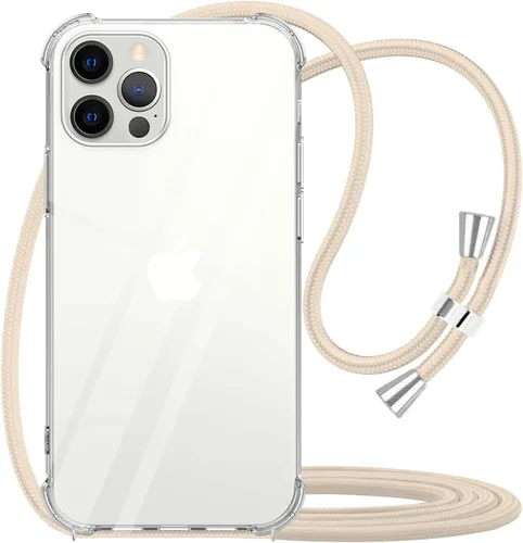 Miniatura 23 de Funda cruzada para iPhone 13 Mini, transparente, ajustable, para el hombro, correa de cordón, para mujeres y niñas, funda protectora delgada suave