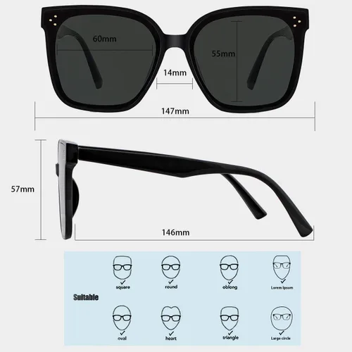 Miniatura 5 de MAXJULI Oversized Sunglasses for Women Men UV Protection 8056