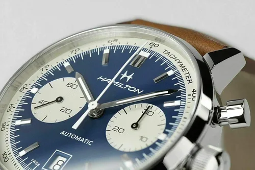 Miniatura 5 de Hamilton Intra-Matic cronógrafo automático esfera azul reloj para hombre H38416541, Azul, Reloj automático