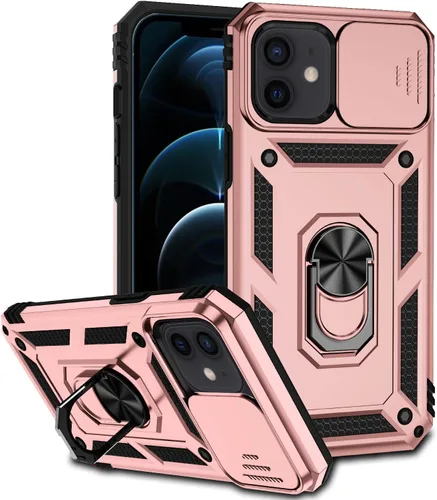 Miniatura 11 de Funda para iPhone 12/12 Pro, iPhone 12/12 Pro con funda para cámara y soporte, grado militar, a prueba de golpes, resistente, con funda magnética
