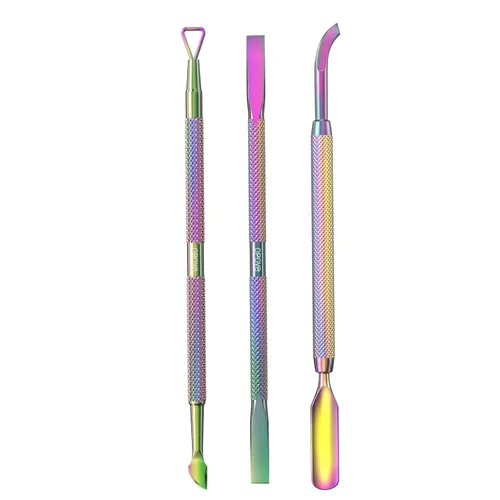 Miniatura 8 de opove CP-3 - Empujador de cutículas de acero inoxidable, triangular, removedor de esmalte de uñas, limpiador profundo de uñas, 3 piezas, herramienta