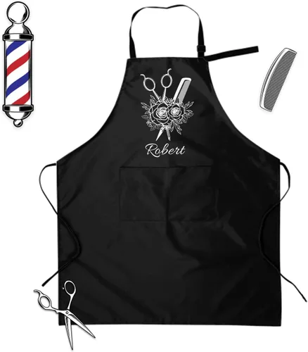 Miniatura 8 de Delantal unisex con babero ajustable personalizado para hombres y mujeres, delantales de cocina personalizados para fotos, 33 x 28 pulgadas