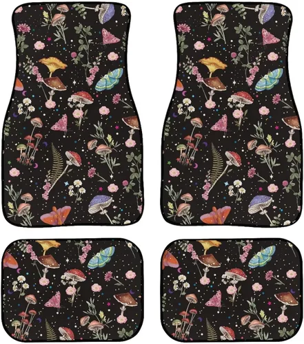 Miniatura 18 de YSTARDREAM Alfombrillas de hongo estrellado para automóvil para todas las estaciones para mujeres y hombres, alfombras de coche estrelladas