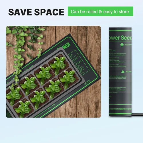 Miniatura 6 de iPower Alfombrilla térmica duradera e impermeable para plántulas, almohadilla hidropónica cálida para un inicio eficiente de semillas, uso