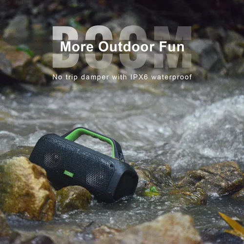 Miniatura 4 de DOSS Extreme Boom - Altavoz Bluetooth para exteriores con sonido potente de 60 W, graves profundos, tiempo de reproducción de 30 horas, USB-C, Verde