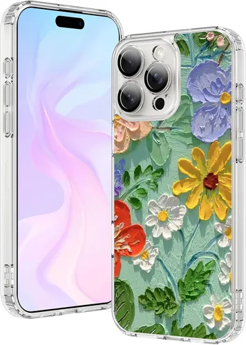 Miniatura 37 de OOK Magnetic for iPhone 17 Case Clear Pretty Flower Girls Women [Not Yellowing][Screen Protector] [ MagSafe Compatible] with Full Camera Lens