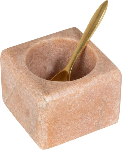 Miniatura 13 de Creative Co-Op Cuenco cuadrado de mármol con cuchara de acero inoxidable, gris