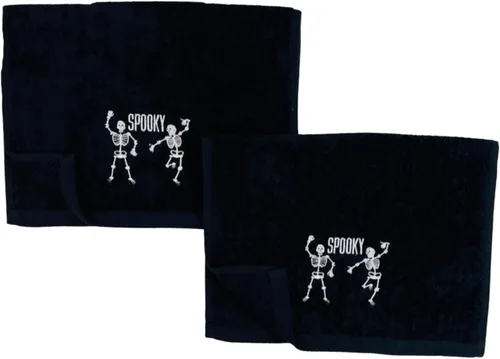 Miniatura 8 de Serafina Home Toallas de mano de baño de Halloween, fantasmas bordados, diseño Boo, juego de 2, color negro, 16 x 25 pulgadas