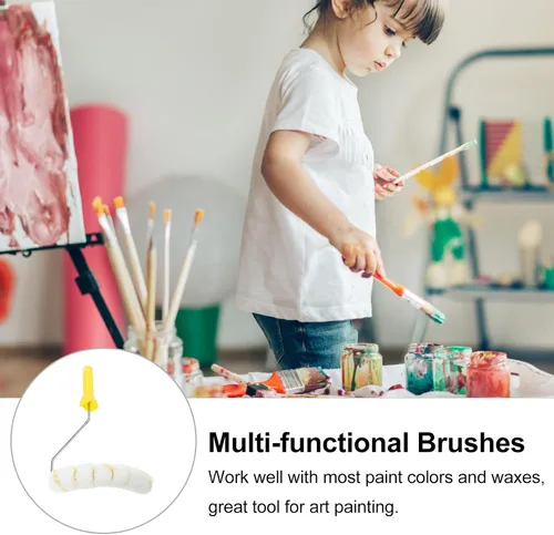 Miniatura 3 de TEHAUX Cepillo profesional para pintura de tuberías con 7 ruedas, herramienta de pintura de tubo ligero para tuberías de agua de gas natural, fácil