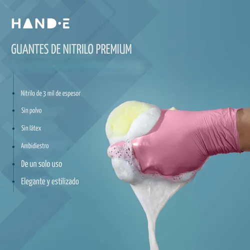Miniatura 5 de Hand-E Touch - Guantes desechables de nitrilo rosa, para esteticista, técnico de uñas, tinte y estilista de cabello, guantes de limpieza