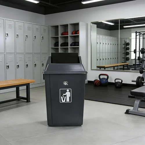 Miniatura 7 de Paquete de 4 cubos de basura de reciclaje de 13 galones para el hogar dormitorio y la oficina, contenedor de reciclaje grande con tapa, color gris
