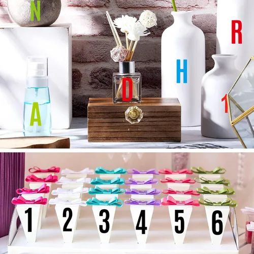 Miniatura 8 de 10 hojas de 500 calcomanías de letras de vinilo, autoadhesivas de números del alfabeto, de 2 pulgadas, impermeables, para buzones, ventanas