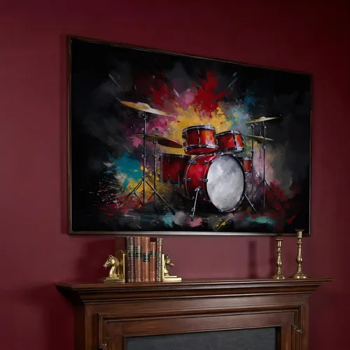 Miniatura 21 de LuxeWood Arte de Pared Musical en Lienzo - Impresiones Temáticas Musicales Medianas y Grandes para Sala de Estar, Oficina, Estudio, Airbnb
