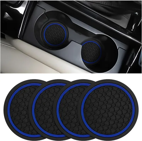 Miniatura 37 de Mandark 2 piezas posavasos para portavasos de automóvil, almohadillas antideslizantes de 2.75 pulgadas para insertar en portabotellas de agua