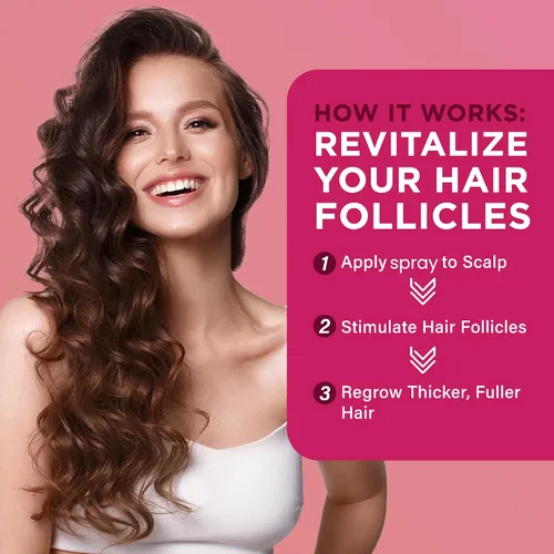 Miniatura 7 de Spray de minoxidil al 5% para el crecimiento del cabello de las mujeres: tratamiento de recrecimiento capilar extra fuerte, revitaliza los folículos