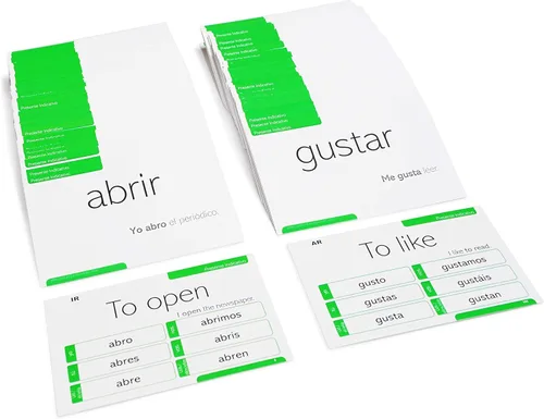 Miniatura 3 de 200 Tarjetas Flash de Conjugación de Verbos Españoles Presente Indicativo - Ejemplos Completos en Español e Inglés
