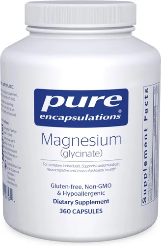 Pure Encapsulations Magnesio (glicinato) - Suplemento para apoyar el alivio del estrés, el sueño, la salud del corazón, los nervios, los músculos y