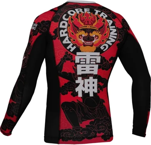 Miniatura 3 de Hardcore Training Camiseta de compresión para hombre, manga larga, Jiu Jitsu, MMA No-Gi, BJJ apretada, capa base de combate