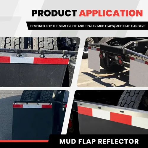 Miniatura 2 de KUAFU Reflector de aleta de barro de aluminio de 24 x 3 pulgadas para semirremolques y semirremolques tiras rectas con cinta reflectante, placas
