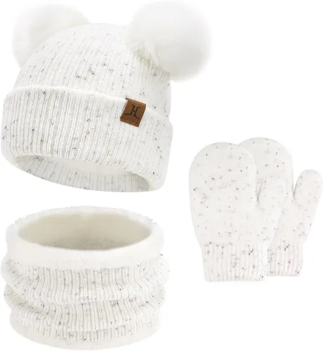 Toddler Kids Winter Hats Gloves Scarfs Beanie Mittens Neck Warmer for 0 6 12 Months 1 2 3 4-8 Year Old Baby Girls Boys Gifts