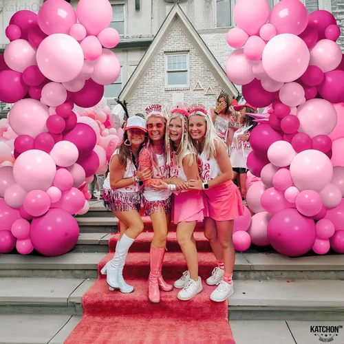 Miniatura 7 de KatchOn, Kit de arco de globos rosados – Paquete enorme de 141 Globos de San Valentín para decoraciones del día de San Valentín Decoraciones