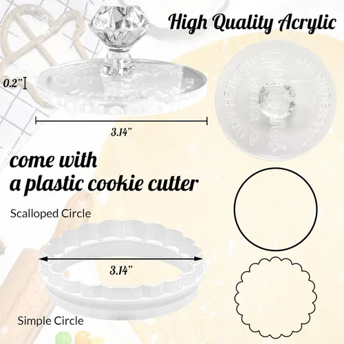 Miniatura 3 de Sello de galletas personalizado con diseño en relieve 3D, molde acrílico personalizado para galletas navideñas con asa para decoración de hornear