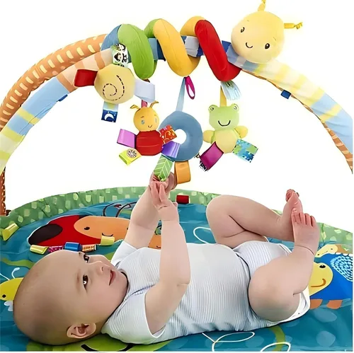 Miniatura 5 de Asiento de coche y cochecito de juguete, juguetes para bebés, juguetes de dibujos animados de interacción sensorial con campanas sonoras, colgar