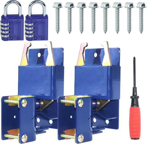 Miniatura 14 de S16100700 - Pestillo de puerta con cerradura de dos vías con cerradura de combinación de 4 dígitos y destornillador para puertas de metal con tubos