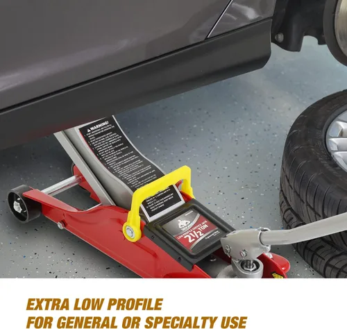 Miniatura 4 de Jack Boss Gato Hidráulico de Carrito de Piso de 2.5 Toneladas (5500 Libras) de Perfil Bajo con Estuche de Almacenamiento Portátil, Rango de Rojo