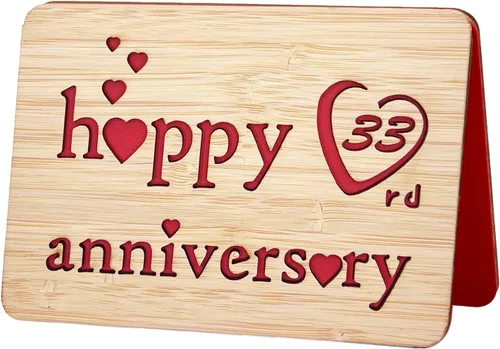Miniatura 29 de Tarjeta de felicitación de madera para el primer aniversario, hecha a mano, 1 año, aniversario de boda, tarjeta de primer aniversario para ella, él