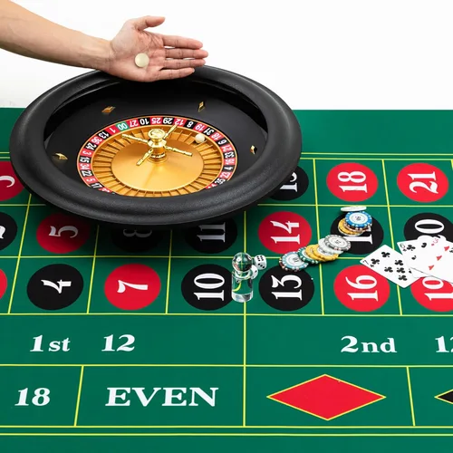 Miniatura 4 de Leyndo Juego de ruedas de ruleta de casino de lujo de 18 pulgadas, juego de ruleta profesional ABS con rueda de diseño doble cero con 2 bolas
