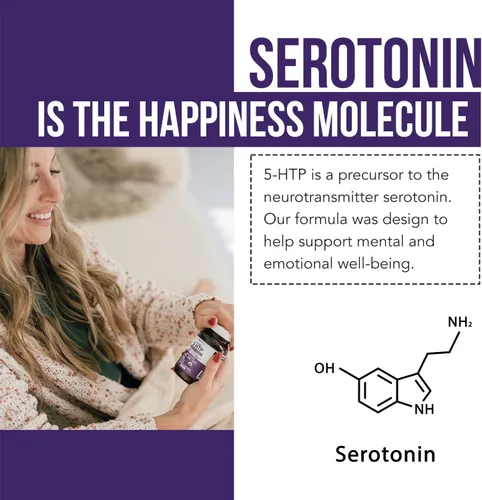 Miniatura 6 de 5-HTP Orgánico - 200 mg Concentración de 99% de 5HTP, más Vitamina B6 Cofactor y Lion’s Mane Extraído del Agua de Semillas de Griffonia