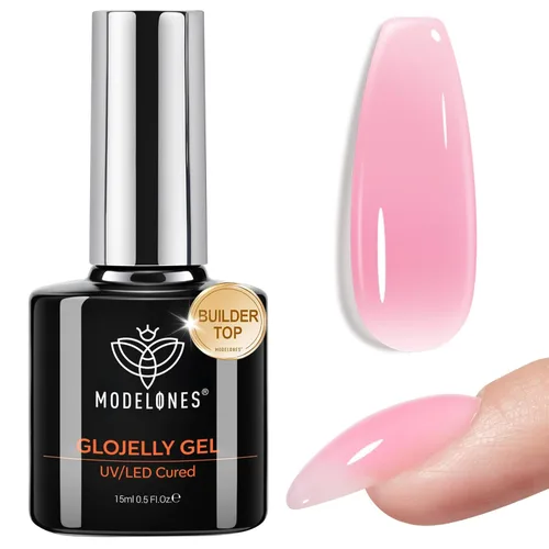Miniatura 27 de Modelones Esmalte de uñas en gel con purpurina, acabado brillante ultra fino blanco con aurora, purpurina transparente, acabado brillante con A1