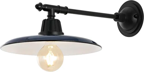 Miniatura 7 de JONATHAN Y Lámpara de pared industrial de 12 pulgadas color gris/negro con 1 luz, lámpara de pared industrial para porche, patio, brazo victoriano