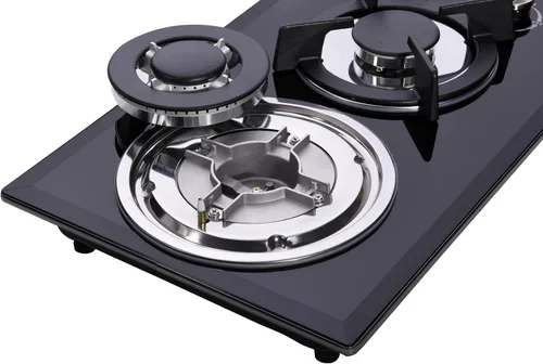 Miniatura 5 de Placa de Cocina de Gas de Combustible Dual de 12 Pulgadas - 2 Quemadores Sellados, Vidrio Templado, Placa de Gas Empotrable DK123-A01S, Negro