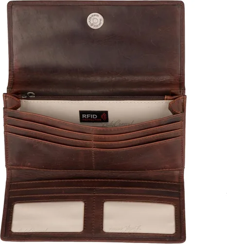 Miniatura 5 de Lady Conceal Cartera de piel con cordones RFID Hope, Coñac, Cartera triple