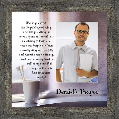 Miniatura 8 de Crossroads Home Décor Marco de fotos The Dentist Pray, cuadros de oficina dental, 7432BW