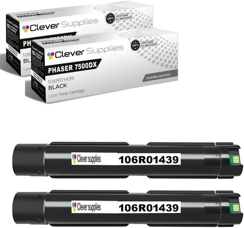 Miniatura 246 de CS compatible Xerox Phaser 6510/WorkCentre 6515 (106r03480) 2 cartuchos de tóner negro para Phaser 6510, WorkCentre 6515 2 negro