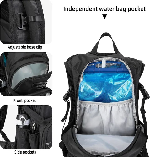 Miniatura 4 de Mochila de hidratación, mochila de agua ligera para senderismo con vejiga de agua a prueba de fugas de 3 L, paquete de hidratación aislada ideal