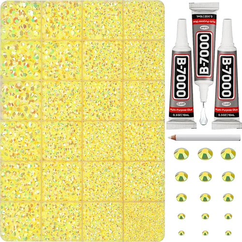 Miniatura 12 de 31000 piezas de diamantes de imitación para hacer brillar, kit de 3 mm de diamantes de imitación con parte trasera plana para manualidades, ropa