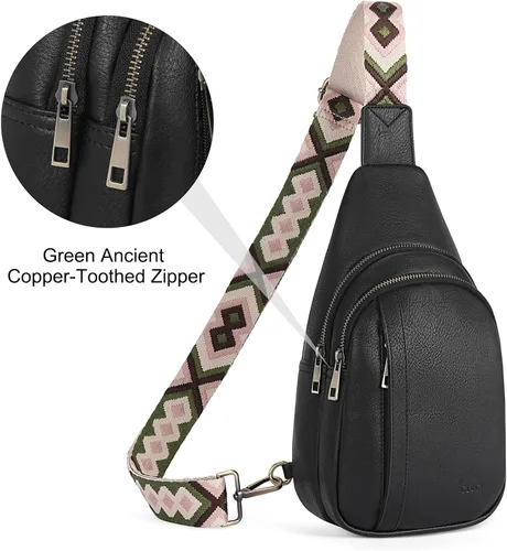 Miniatura 6 de Bolsos cruzados CLUCI para mujer y hombre, bolso bandolera de cuero, mochila de cuerpo cruzado para mujer, regalos para mujeres, cumpleaños, único