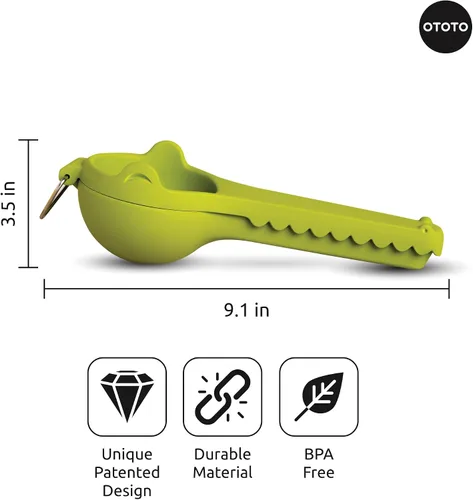 Miniatura 7 de OTOTO Lemongator Exprimidor de Limón Manual - Exprimidor de Limón Fácil de Sostener Manual para Limón, Lima, Naranjas - Libre de BPA, Apto