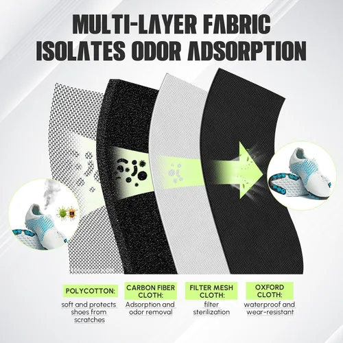 Miniatura 3 de 1 bolsa de tacos a prueba de olores de 4 capas, se adapta hasta la talla 14, resistente al olor y al barro, impermeable, se adapta a zapatos de Negro
