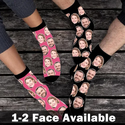 Miniatura 26 de Yofair Calcetines personalizados con foto – Calcetines divertidos personalizados con imagen – Regalos de Navidad personalizados para hombres